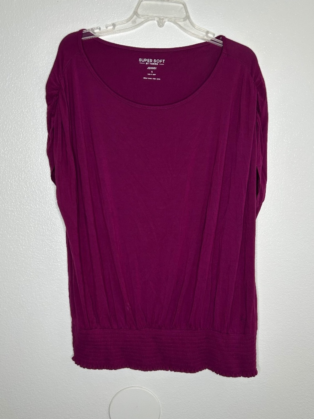 Torrid Womens Magenta Super Soft Knit Top. Pants Sleeve Plus Size 1/ 1X